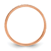14K Rose Gold 3mm Design Etched Wedding Band-XWB251