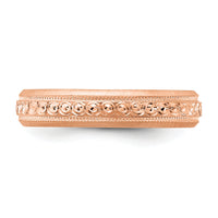 14K Rose Gold 3mm Design Etched Wedding Band-XWB251