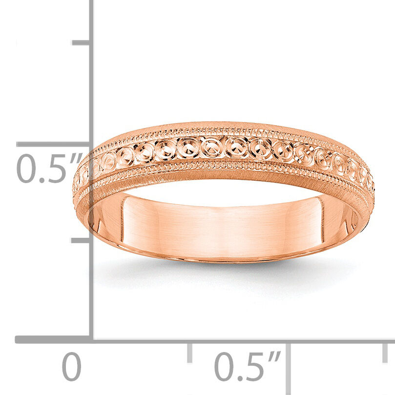 14K Rose Gold 3mm Design Etched Wedding Band-XWB251