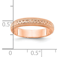 14K Rose Gold 3mm Design Etched Wedding Band-XWB251