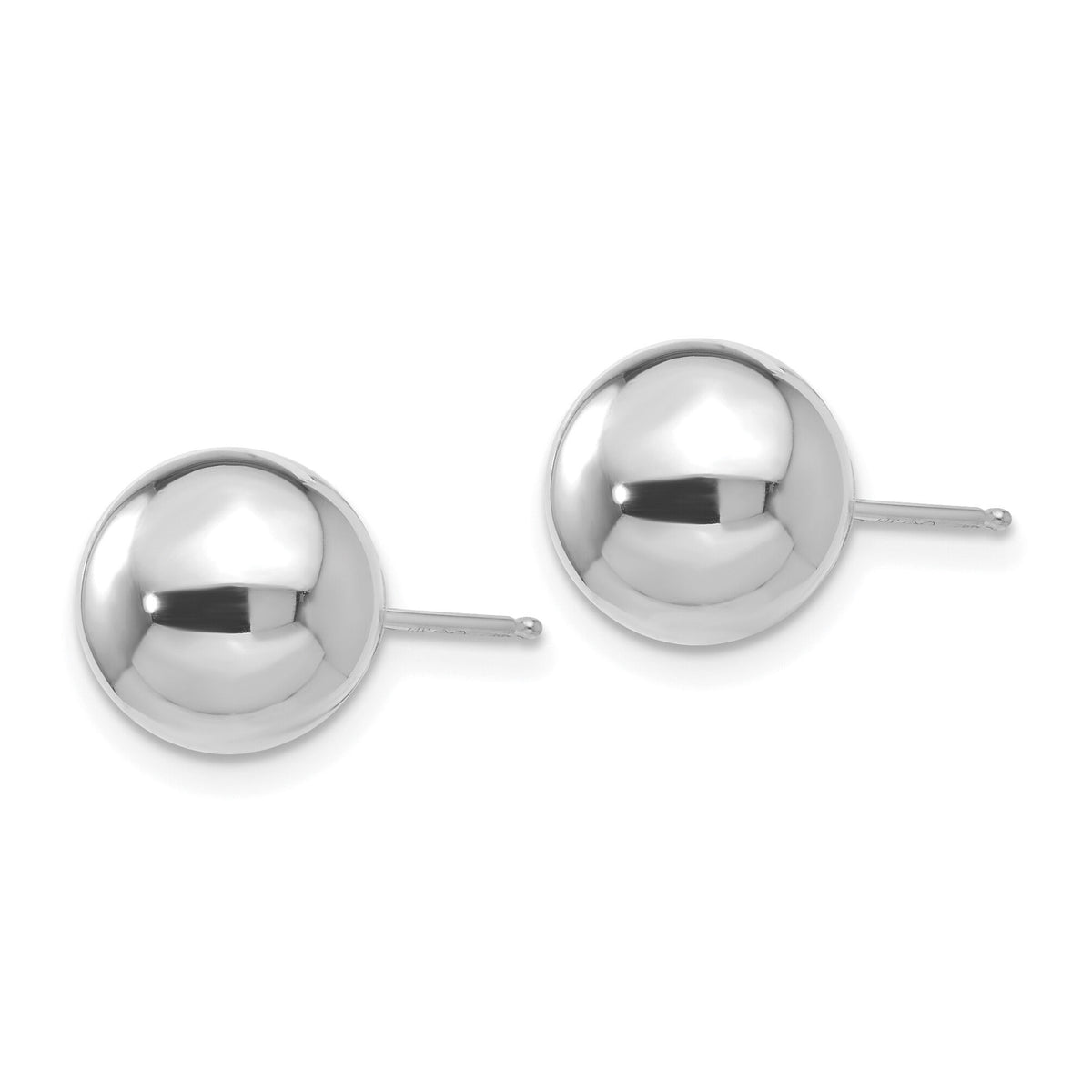 14k White Gold Polished 9mm Ball Post Earrings-XWE110