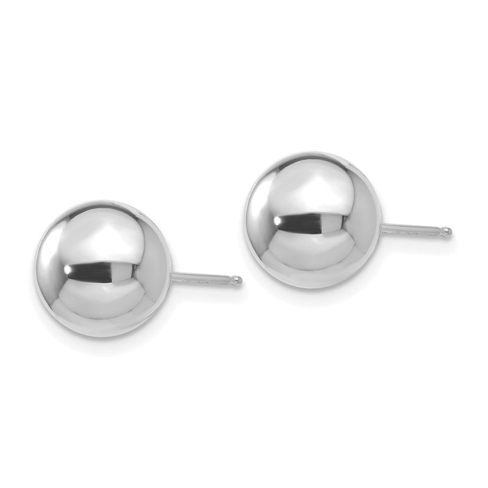 14k White Gold Polished 9mm Ball Post Earrings-XWE110