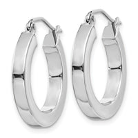 14k White Gold Square Tube Hoop Earrings-XWE120