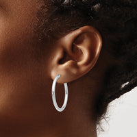 14k White Gold Non-pierced Earring Hoops Earrings-XWE136