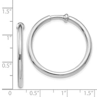 14k White Gold Non-pierced Earring Hoops Earrings-XWE136