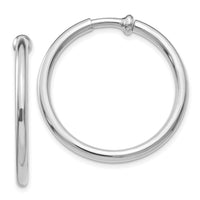 14k White Gold Non-pierced Earring Hoops Earrings-XWE136