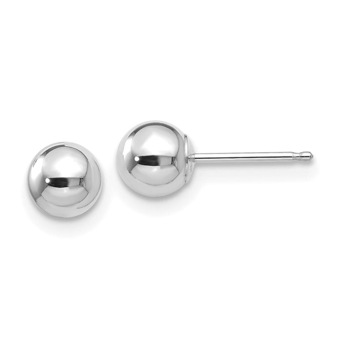 14k White Gold Polished 5mm Ball Post Earrings-XWE322