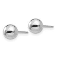 14k White Gold Polished 6mm Ball Post Earrings-XWE323
