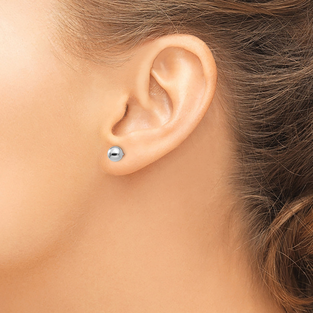 14k White Gold Polished 6mm Ball Post Earrings-XWE323