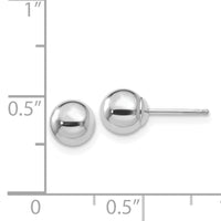 14k White Gold Polished 6mm Ball Post Earrings-XWE323
