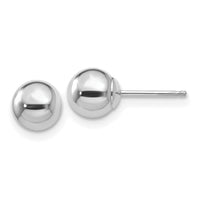 14k White Gold Polished 6mm Ball Post Earrings-XWE323