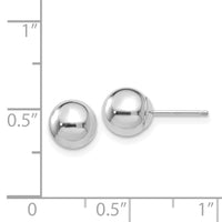 14k White Gold Polished 7mm Ball Post Earrings-XWE324