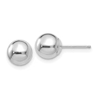 14k White Gold Polished 7mm Ball Post Earrings-XWE324