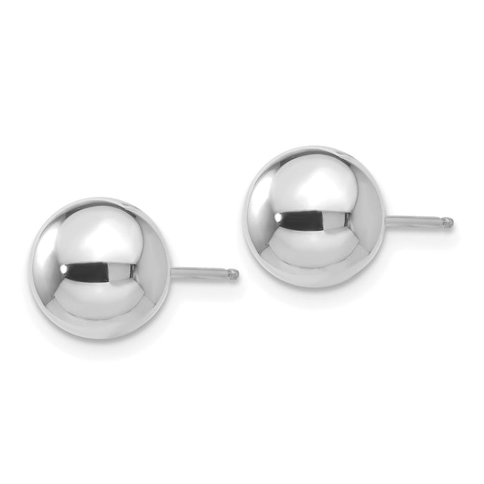 14k White Gold Polished 8mm Ball Post Earrings-XWE325