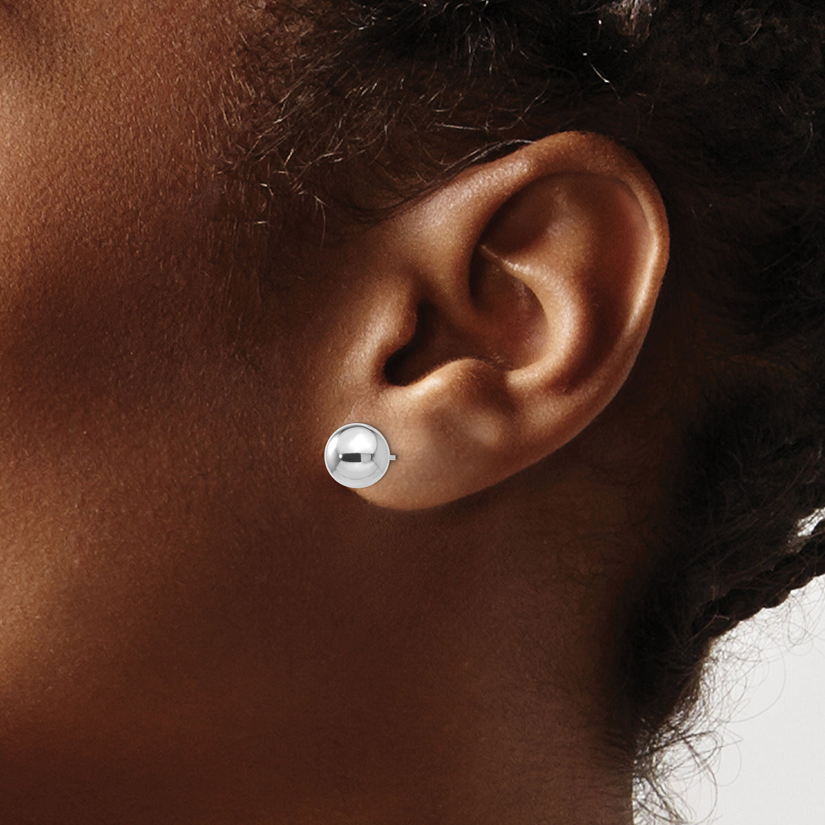 14k White Gold Polished 8mm Ball Post Earrings-XWE325
