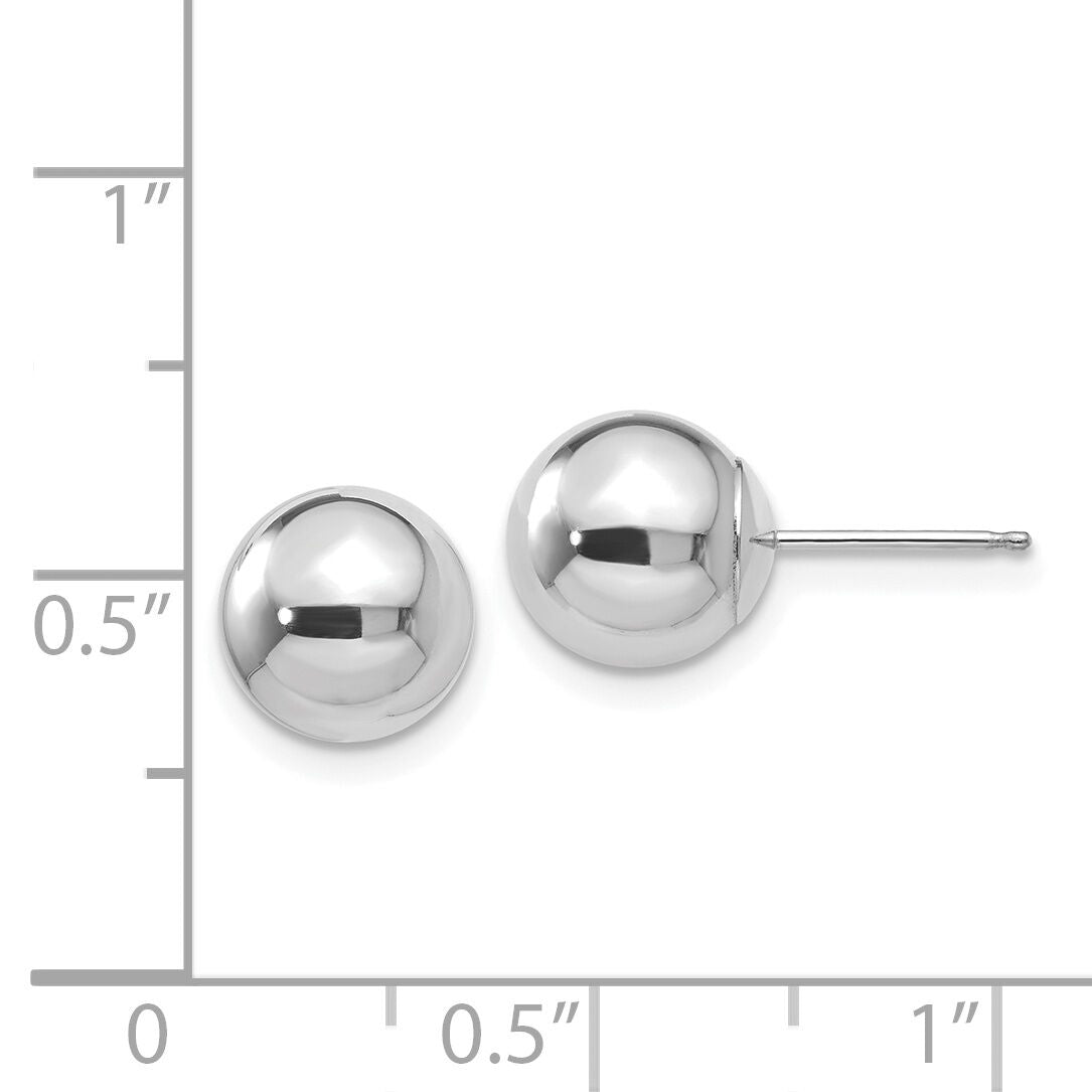 14k White Gold Polished 8mm Ball Post Earrings-XWE325
