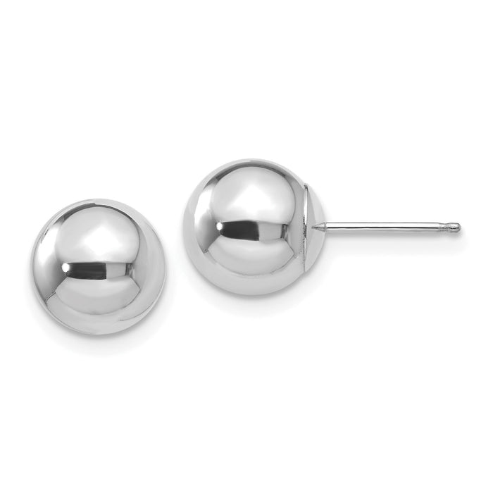 14k White Gold Polished 8mm Ball Post Earrings-XWE325