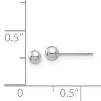 14k White Gold Polished 3mm Ball Post Earrings-XWE326