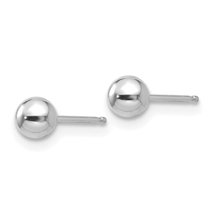 14k White Gold Polished 4mm Ball Post Earrings-XWE327