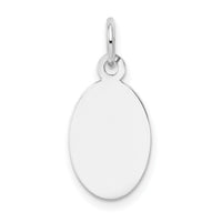 14k White Gold Plain .011 Gauge Oval Engravable Disc Charm-XWM100/11
