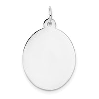 14k White Gold Plain .027 Gauge Oval Engravable Disc Charm-XWM101/27