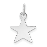 14k White Gold Plain .018 Gauge Engravable Star Charm-XWM110/18