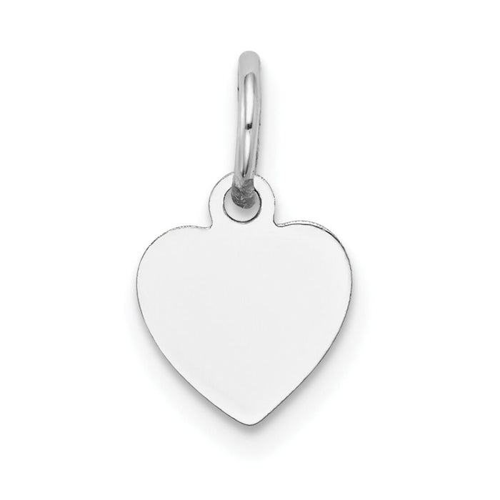 14k White Gold Plain .018 Gauge Engravable Heart Charm-XWM115/18