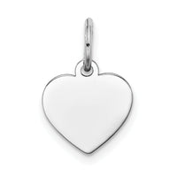 14k White Gold Plain .011 Gauge Engravable Heart Charm-XWM116/11