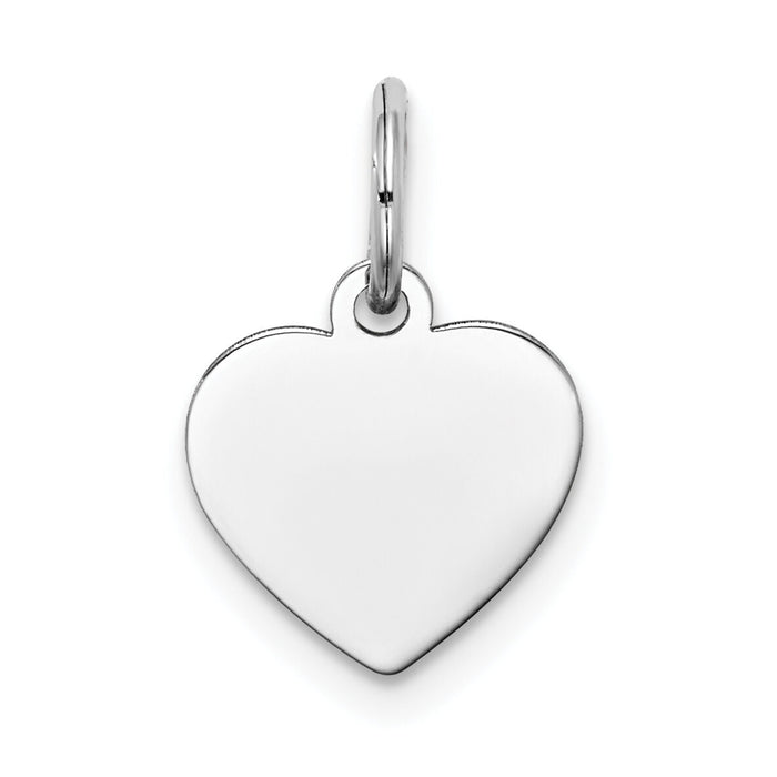 14k White Gold Plain .009 Gauge Engravable Heart Charm-XWM116/09