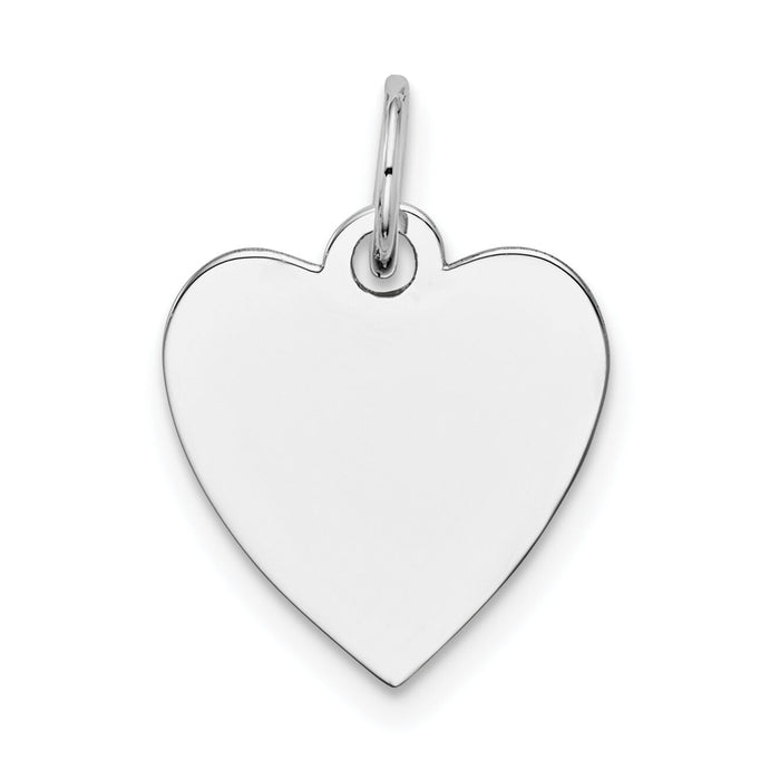 14k White Gold Plain .009 Gauge Engravable Heart Charm-XWM117/09