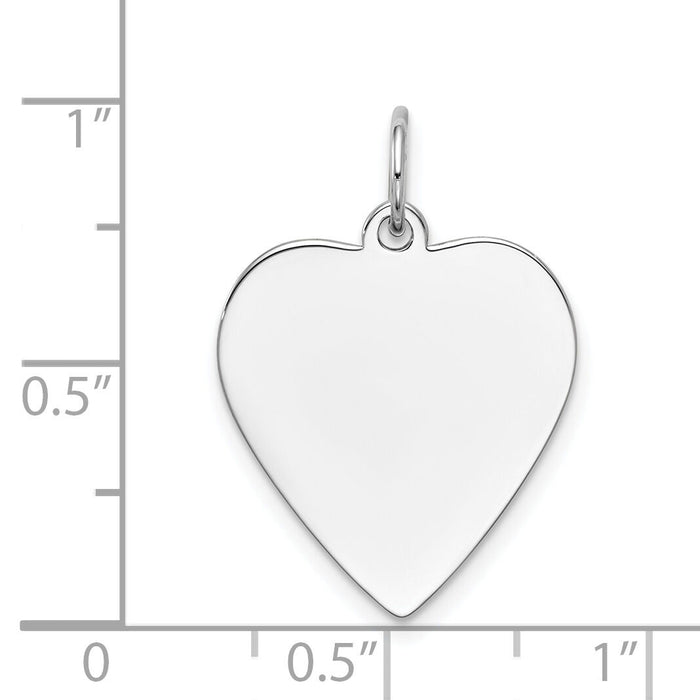 14k White Gold Plain .018 Gauge Engravable Heart Charm-XWM118/18