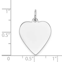 14k White Gold Plain .013 Gauge Engravable Heart Charm-XWM118/13