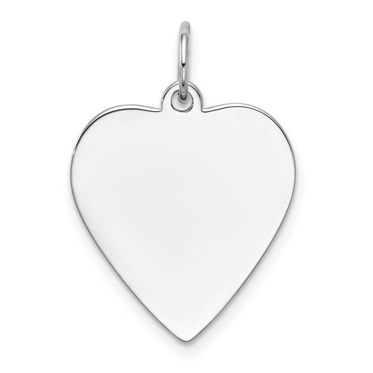 14k White Gold Plain .035 Gauge Engravable Heart Charm-XWM118/35