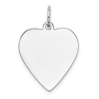 14k White Gold Plain .035 Gauge Engravable Heart Charm-XWM118/35