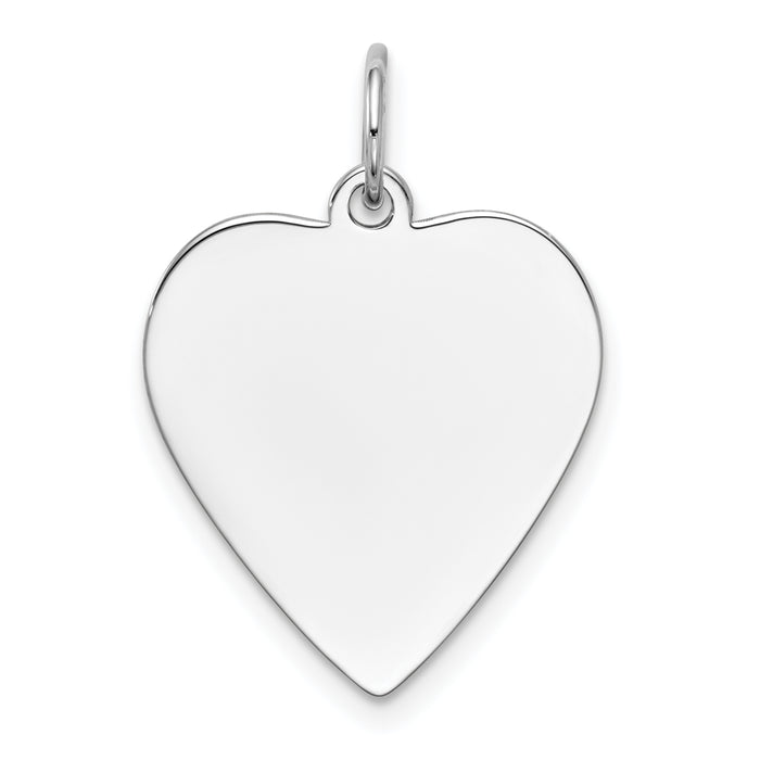 14k White Gold Plain .013 Gauge Engravable Heart Charm-XWM118/13