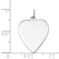 14k White Gold Plain .013 Gauge Engravable Heart Charm-XWM119/13