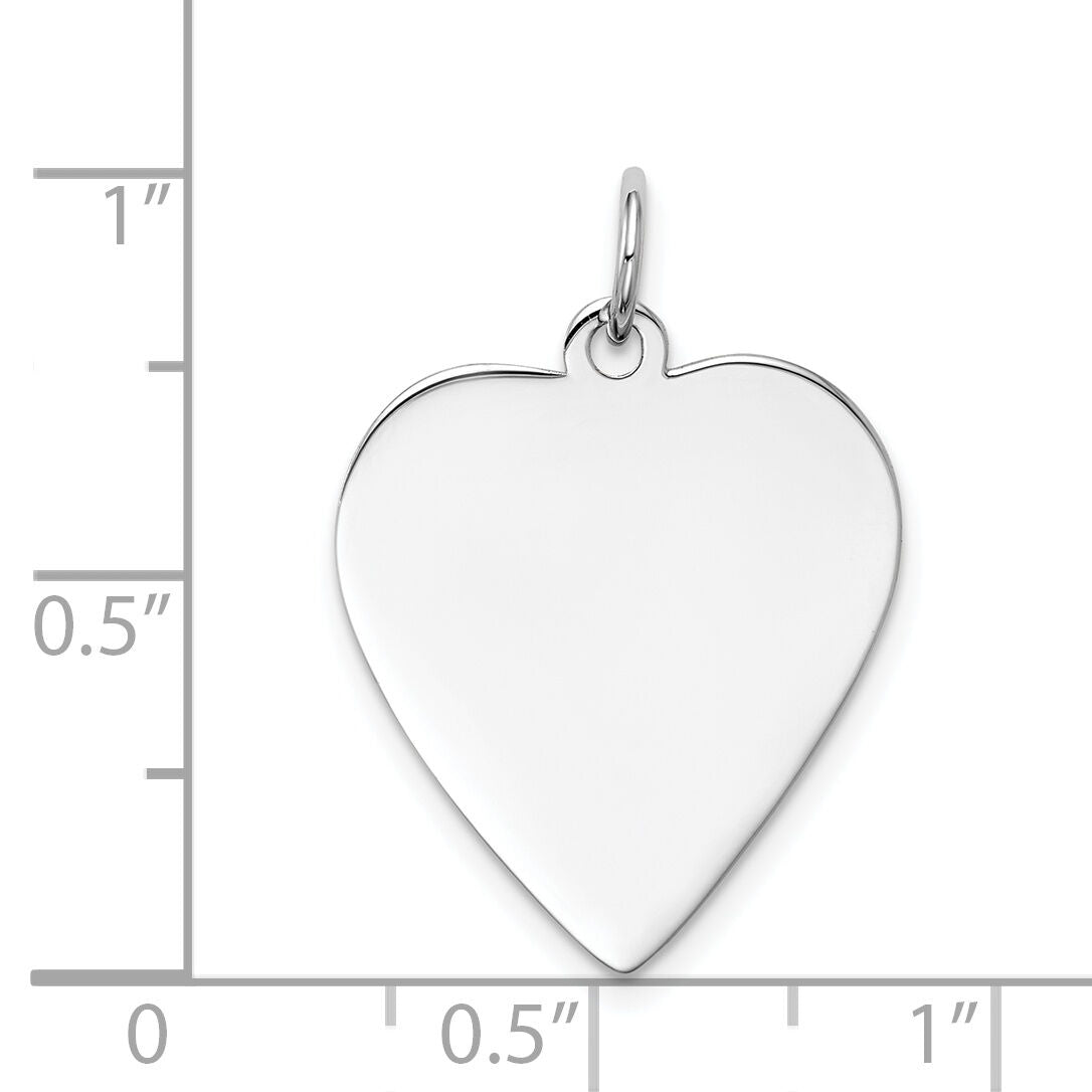 14k White Gold Plain .027 Gauge Engravable Heart Charm-XWM119/27
