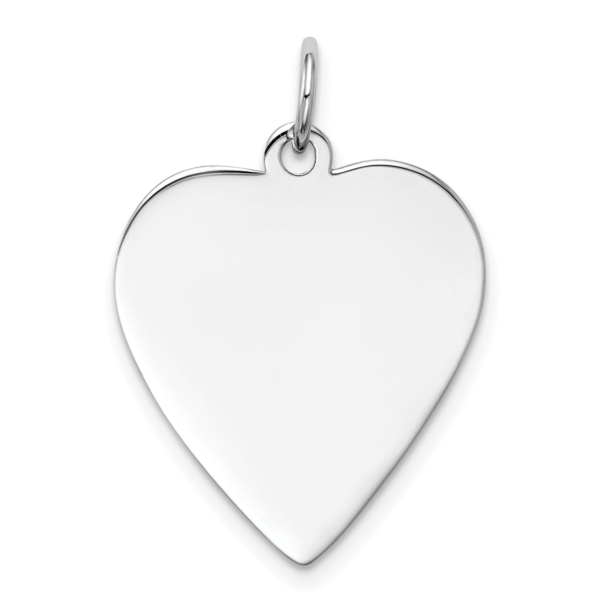 14k White Gold Plain .027 Gauge Engravable Heart Charm-XWM119/27