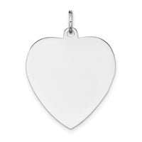 14k White Gold Plain .035 Gauge Engravable Heart Charm-XWM120/35