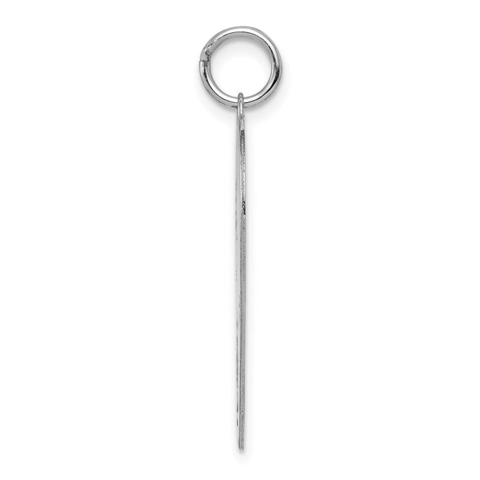 14k White Gold Plain .035 Gauge Engravable Heart Charm-XWM121/35