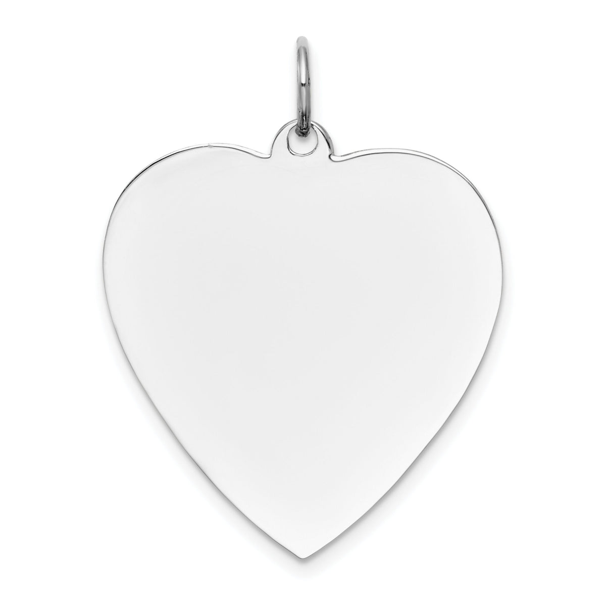 14k White Gold Plain .035 Gauge Engravable Heart Charm-XWM121/35