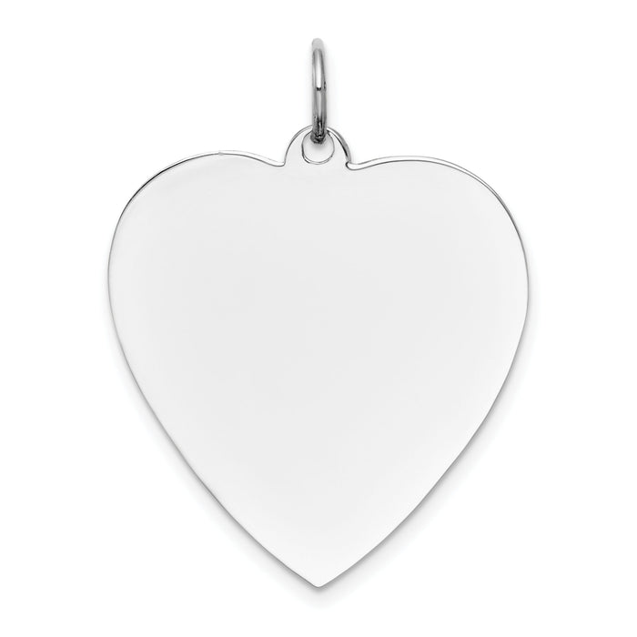 14k White Gold Plain .035 Gauge Engravable Heart Charm-XWM121/35