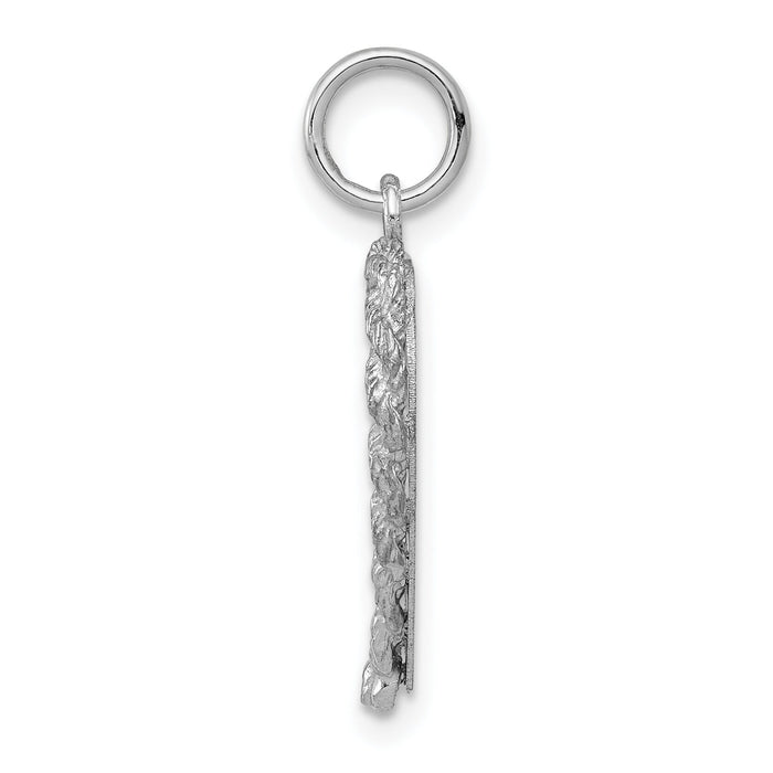 14k White Gold Etched Design .013 Gauge Engravable Heart Charm-XWM122/13