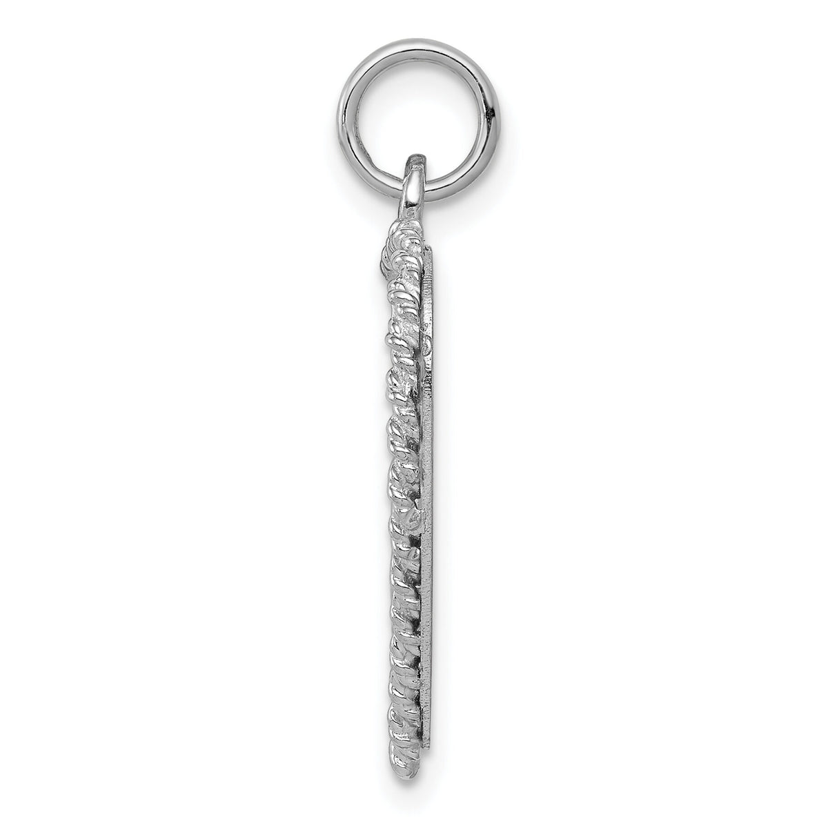 14k White Gold Etched Design .013 Gauge Engravable Heart Charm-XWM123/13