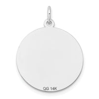 14k White Gold Etched Design .027 Gauge Round Engravable Charm-XWM132/27