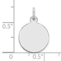 14k White Gold Plain .013 Gauge Round Engravable Disc Charm-XWM135/13