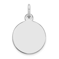 14k White Gold Plain .009 Gauge Round Engravable Disc Charm-XWM135/09