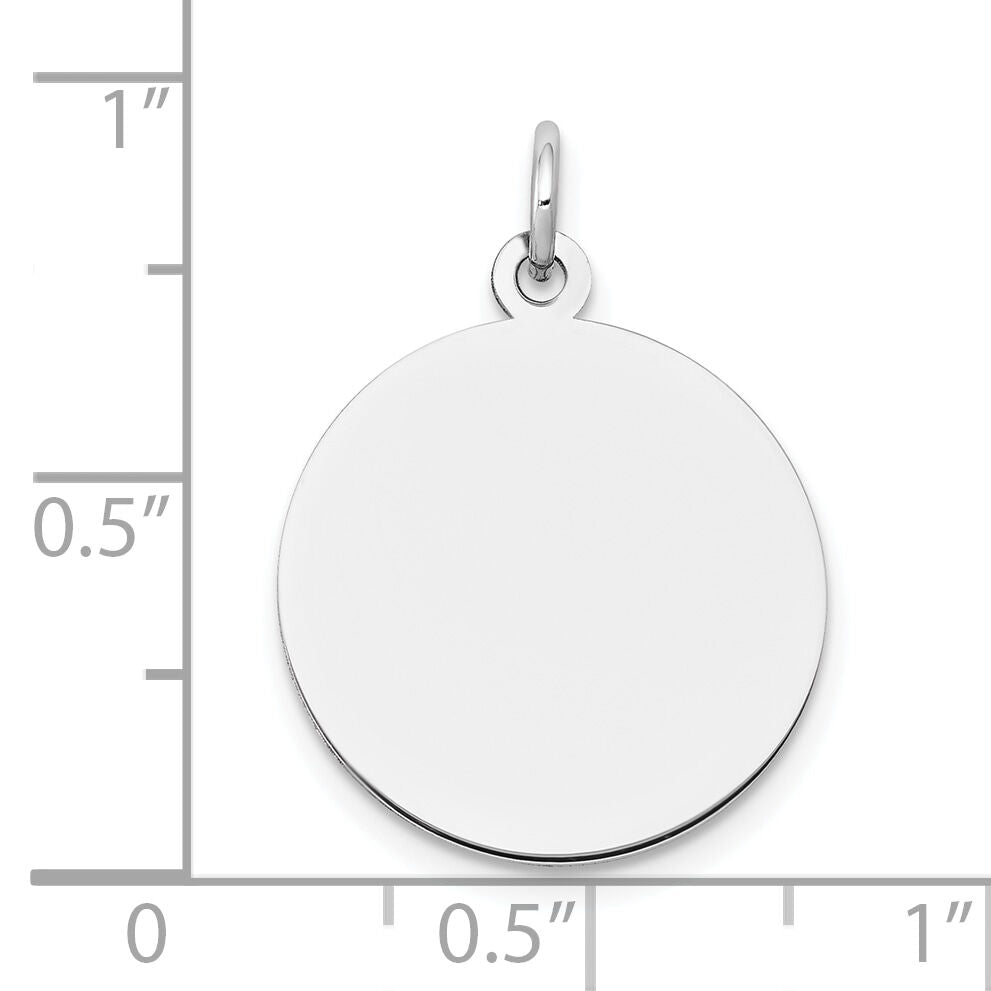 14k White Gold Plain .009 Gauge Round Engravable Disc Charm-XWM136/09