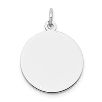 14k White Gold Plain .011 Gauge Round Engravable Disc Charm-XWM136/11