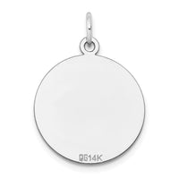14k White Gold Plain .035 Gauge Round Engravable Disc Charm-XWM137/35